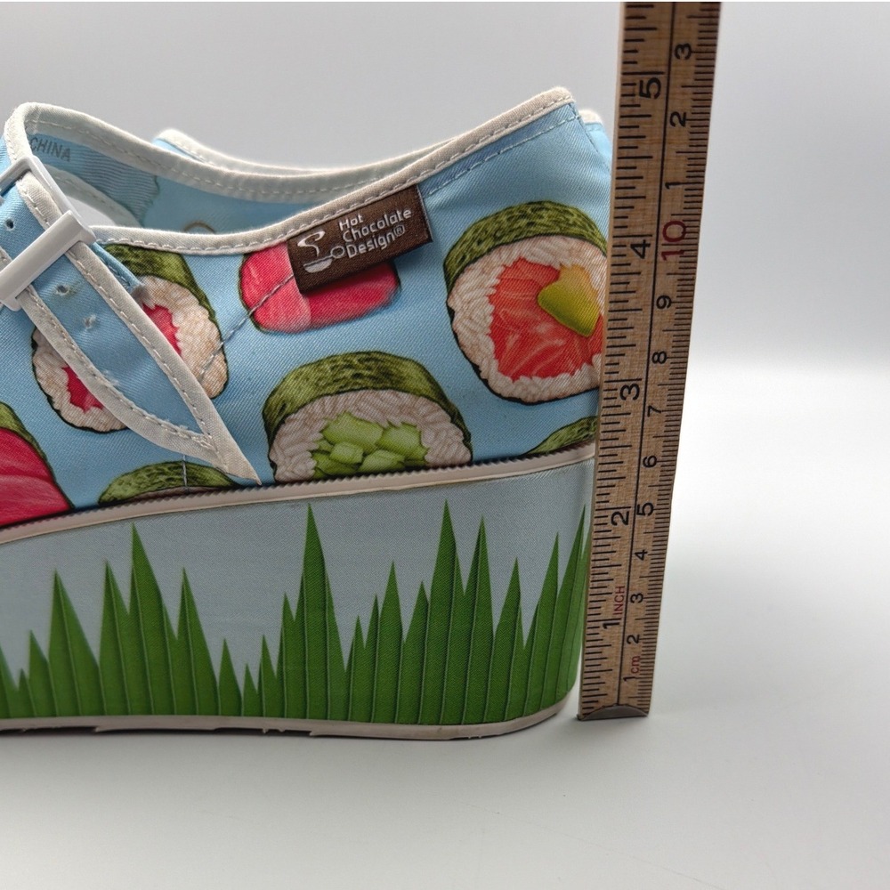 Hot Chocolate Design Sushi Mary Jane Platform Shoes Blue Novelty Women's Size 11 - Picture 8 of 9
